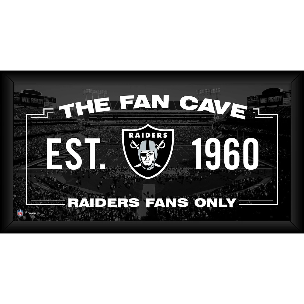 Las Vegas Raiders Framed 10" x 20" Fan Cave Collage