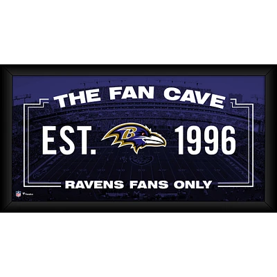 Baltimore Ravens Framed 10" x 20" Fan Cave Collage