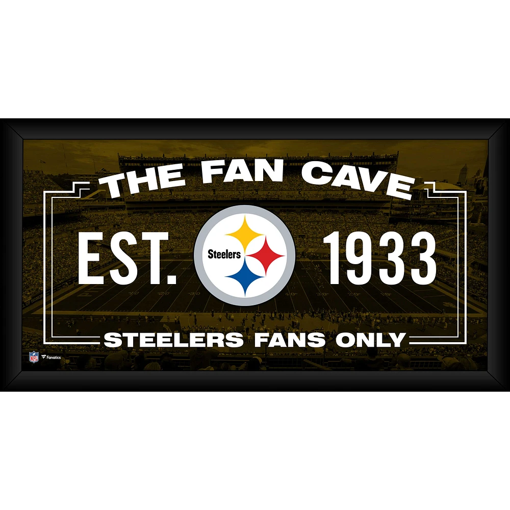 Pittsburgh Steelers Framed 10" x 20" Fan Cave Collage