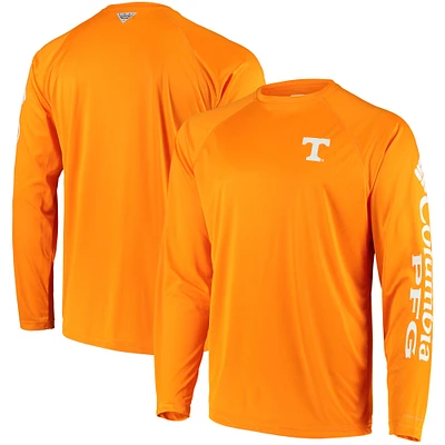 Men's Columbia Tennessee Orange Volunteers Terminal Tackle Omni-Shade Raglan Long Sleeve T-Shirt