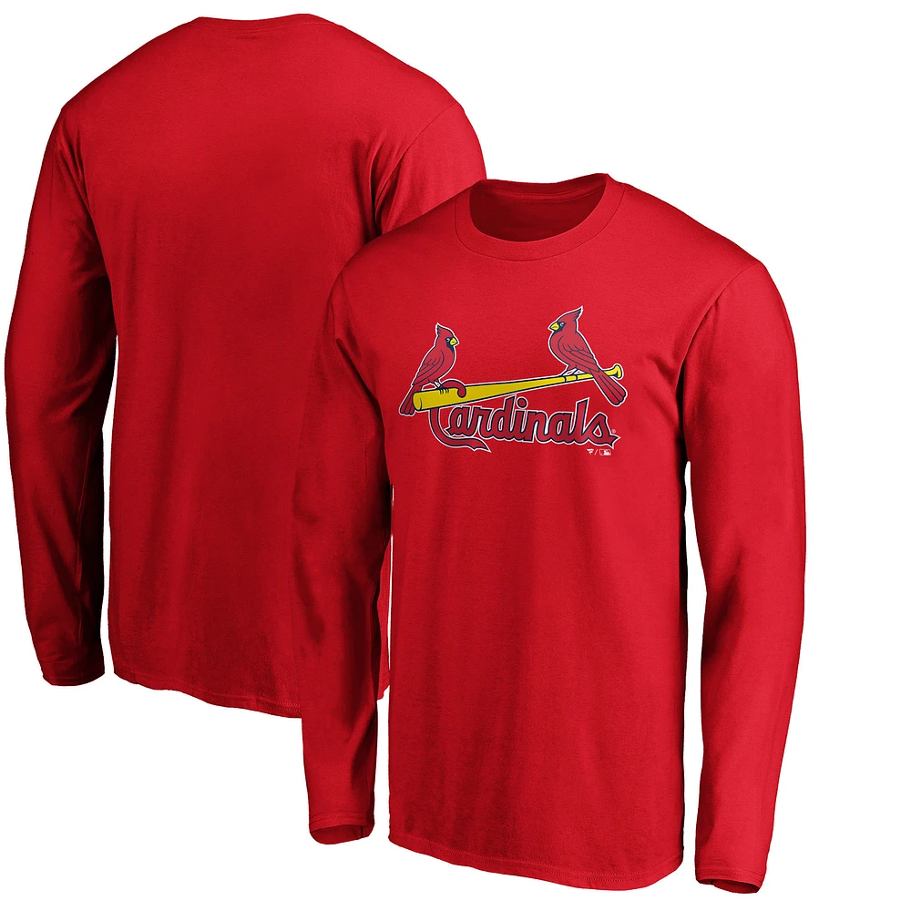 Men's Fanatics Red St. Louis Cardinals Official Wordmark Long Sleeve T-Shirt