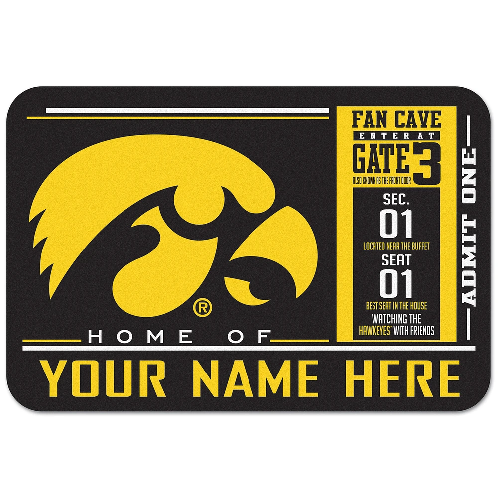 WinCraft Iowa Hawkeyes 20'' x 30'' Personalized Floor Mat