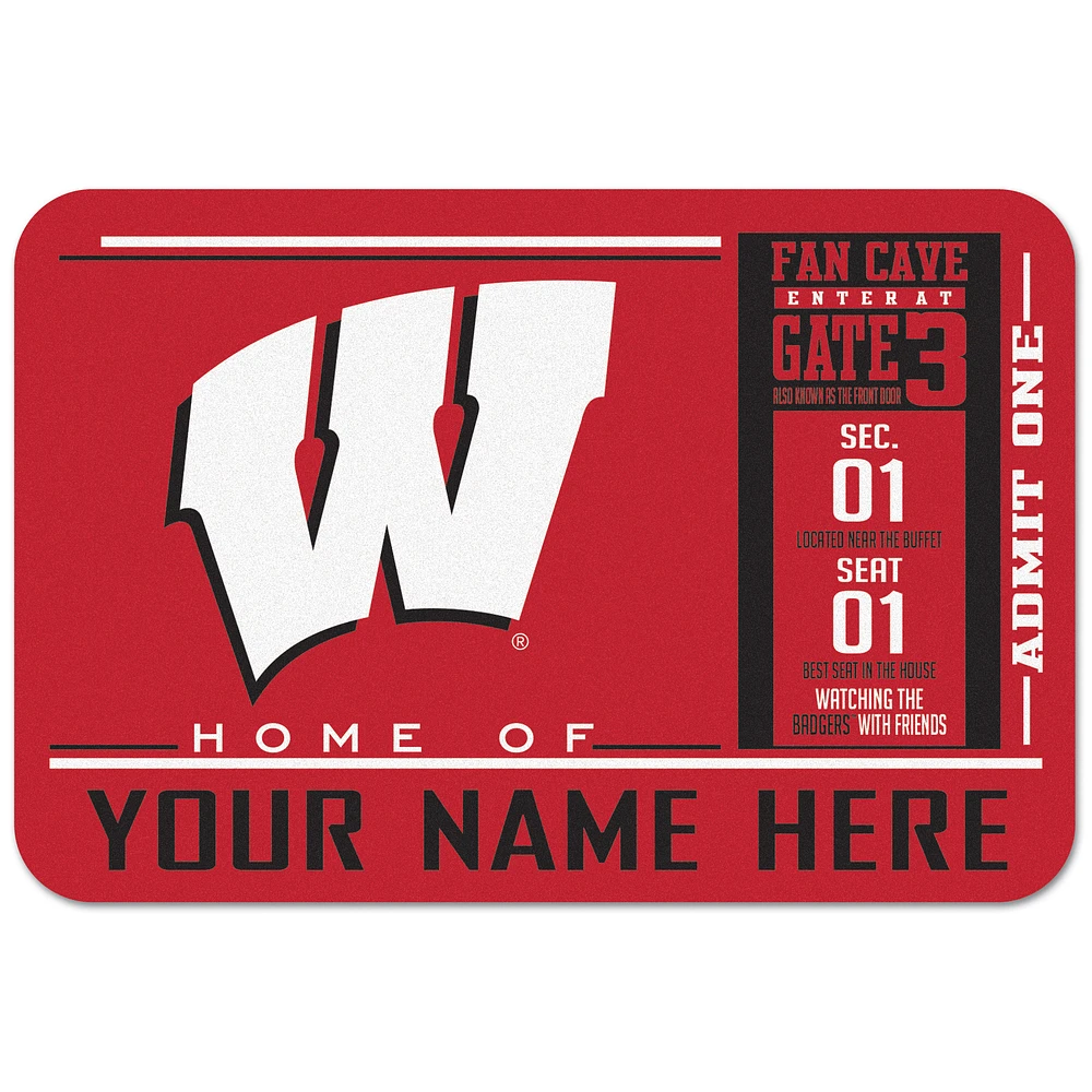 WinCraft Wisconsin Badgers 20'' x 30'' Personalized Floor Mat