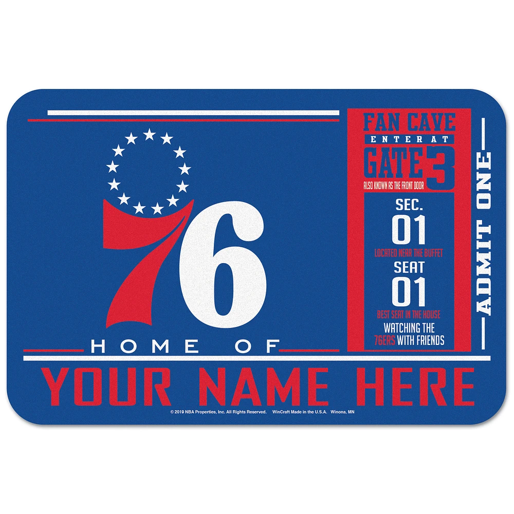 WinCraft Philadelphia 76ers 20'' x 30'' Personalized Floor Mat