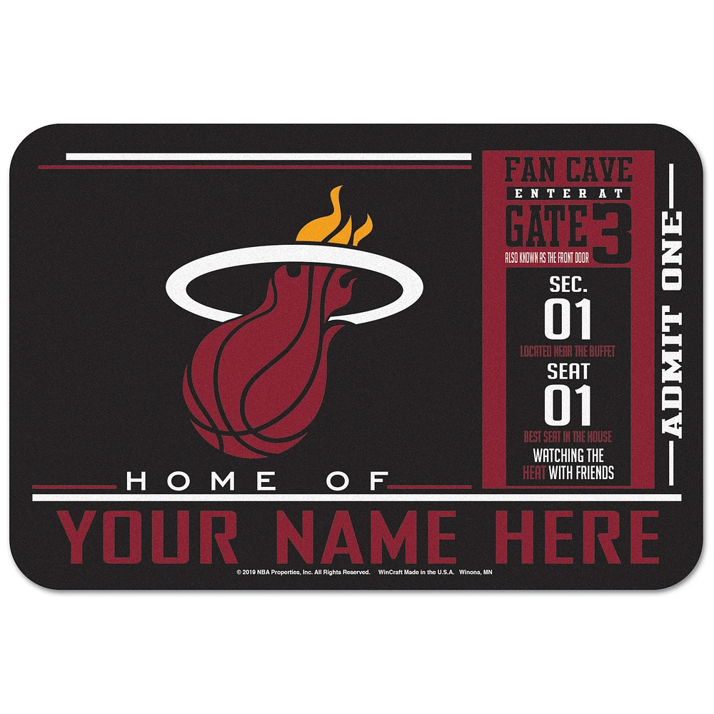 WinCraft Miami Heat 20'' x 30'' Personalized Floor Mat