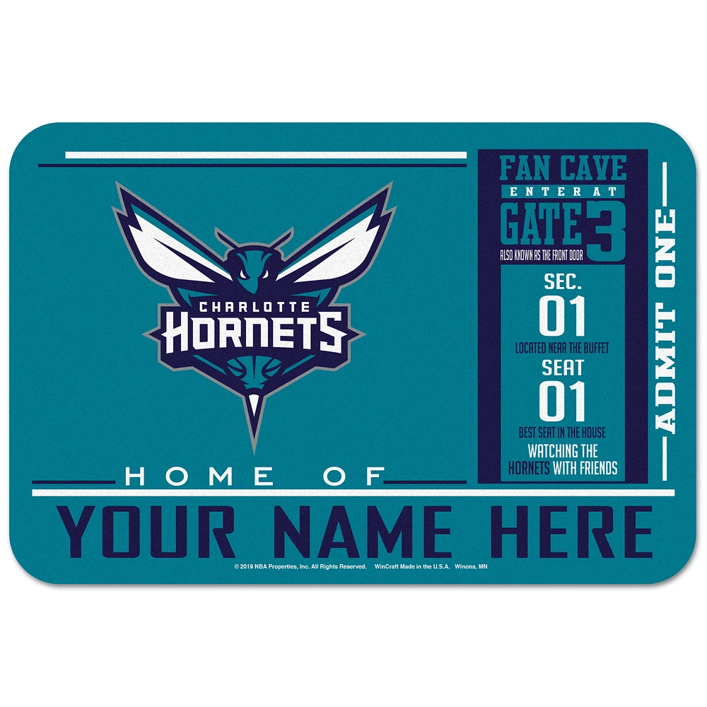 WinCraft Charlotte Hornets 20'' x 30'' Personalized Floor Mat