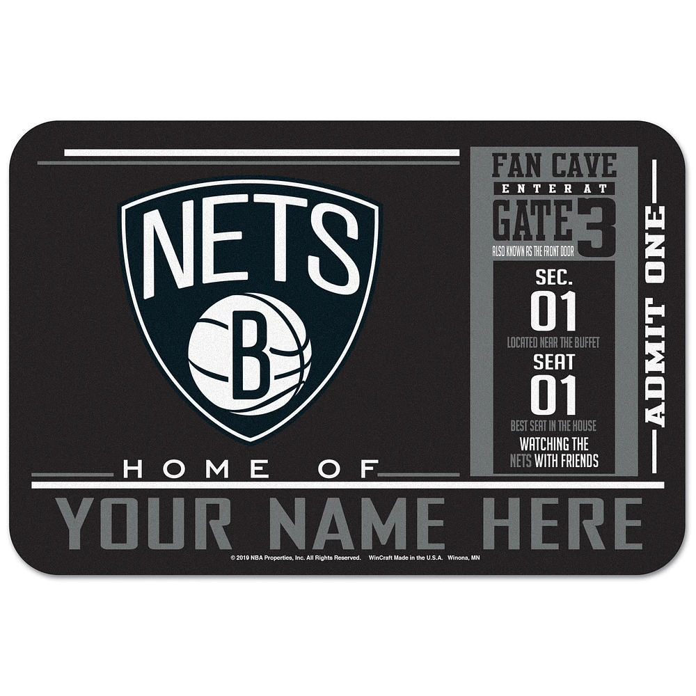 WinCraft Brooklyn Nets 20'' x 30'' Personalized Floor Mat