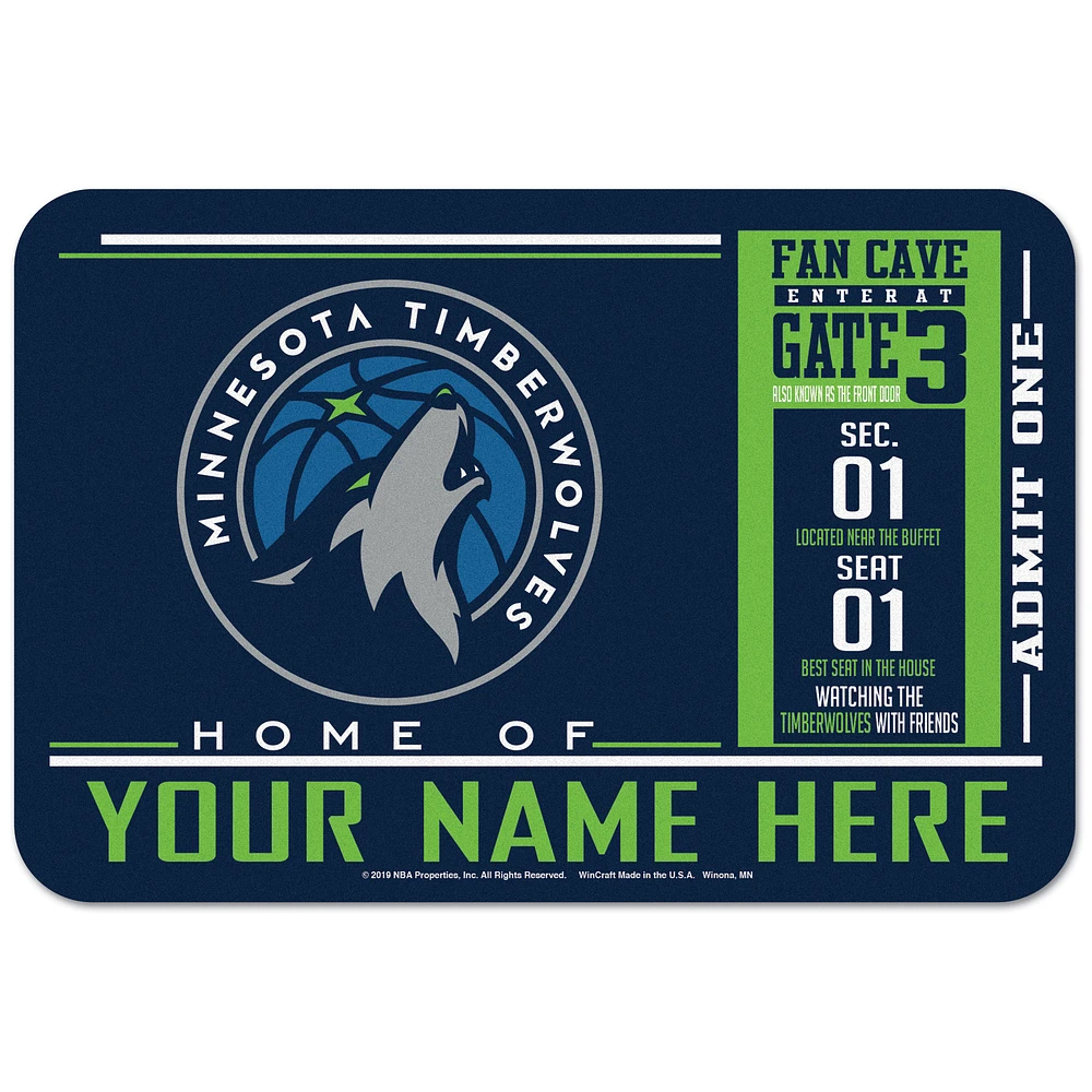 WinCraft Minnesota Timberwolves 20'' x 30'' Personalized Floor Mat