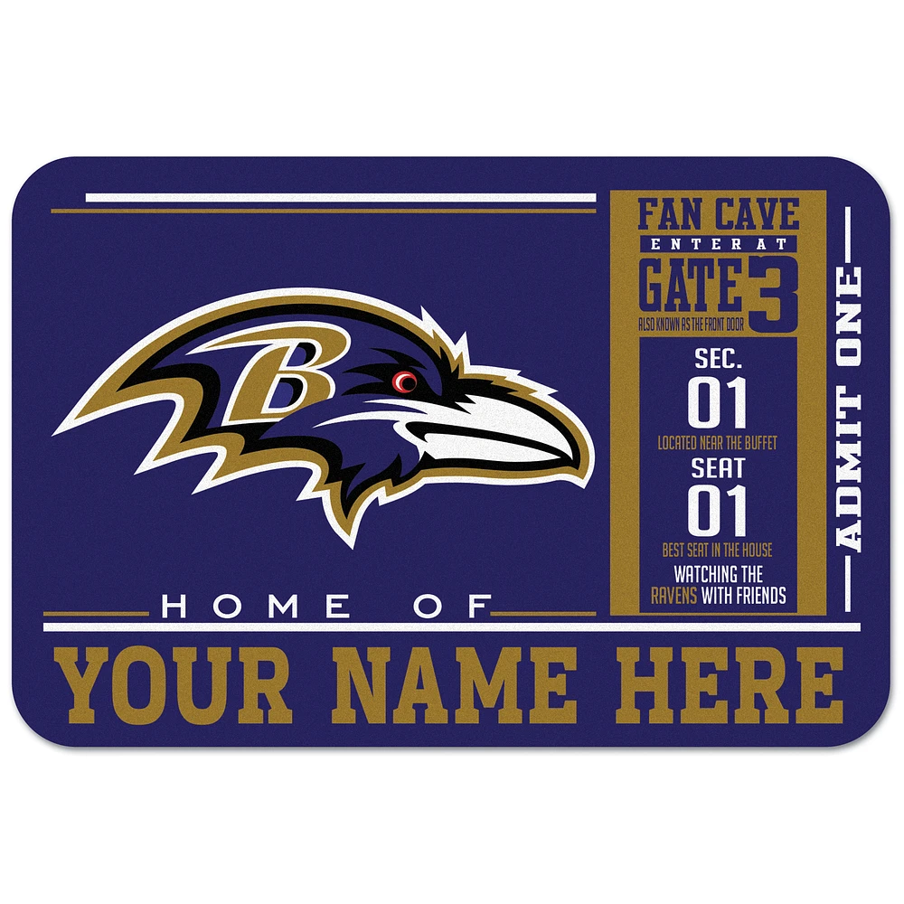 WinCraft Baltimore Ravens 20'' x 30'' Personalized Floor Mat
