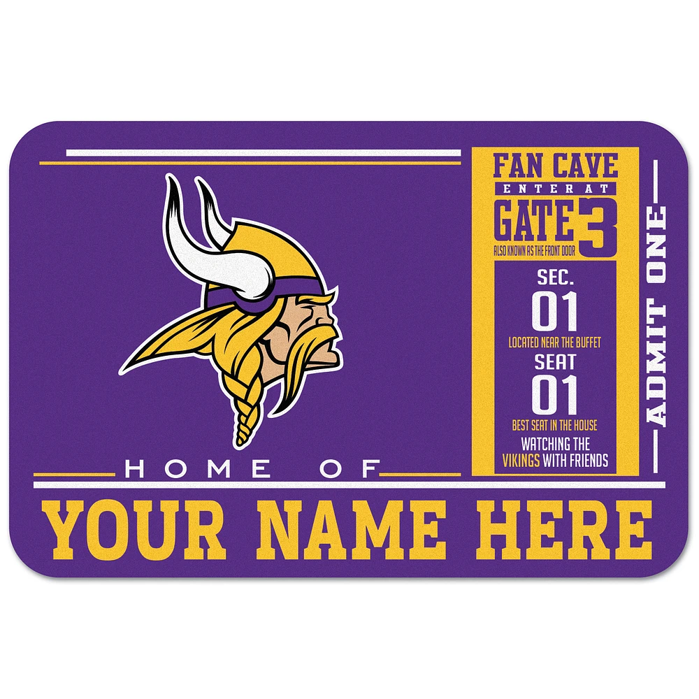 WinCraft Minnesota Vikings 20'' x 30'' Personalized Floor Mat