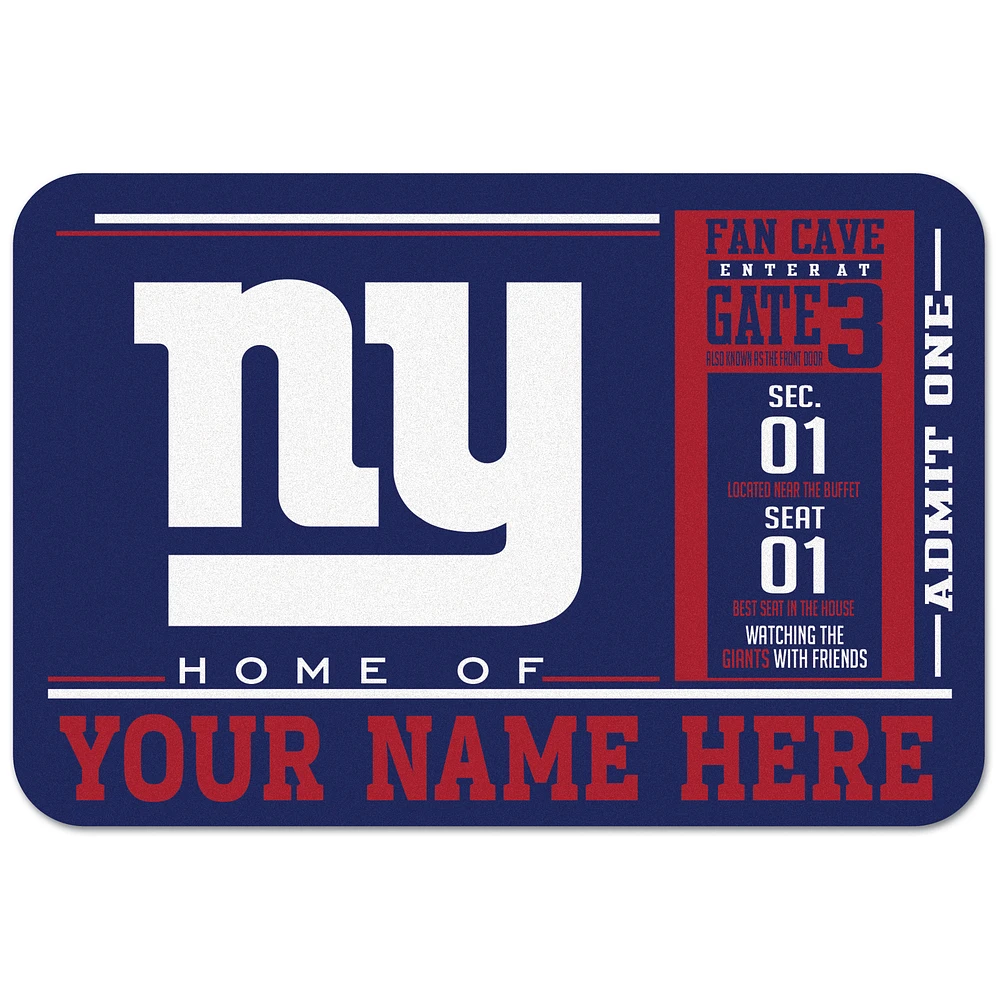 WinCraft New York Giants 20'' x 30'' Personalized Floor Mat