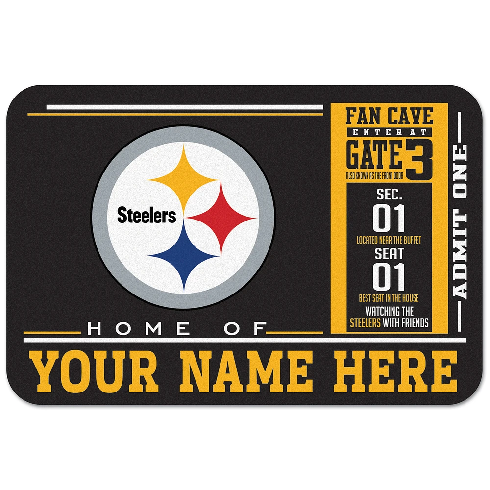 WinCraft Pittsburgh Steelers 20'' x 30'' Personalized Floor Mat