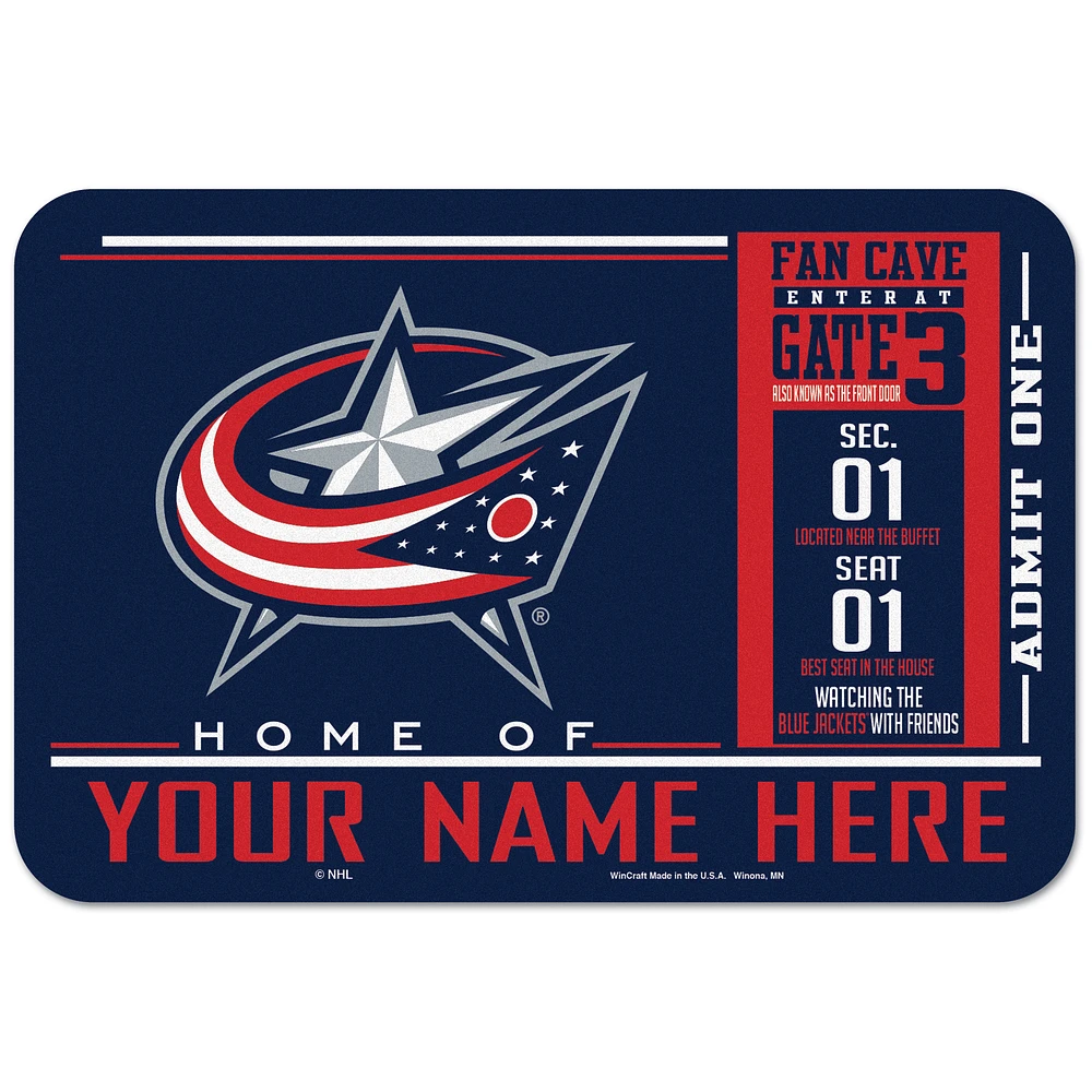 WinCraft Columbus Blue Jackets 20'' x 30'' Personalized Floor Mat