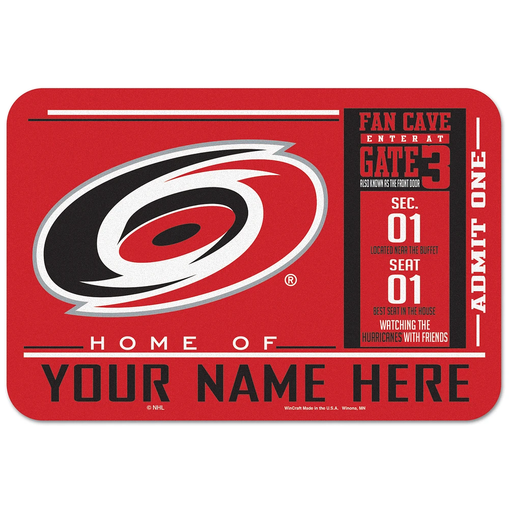 WinCraft Carolina Hurricanes 20'' x 30'' Personalized Floor Mat