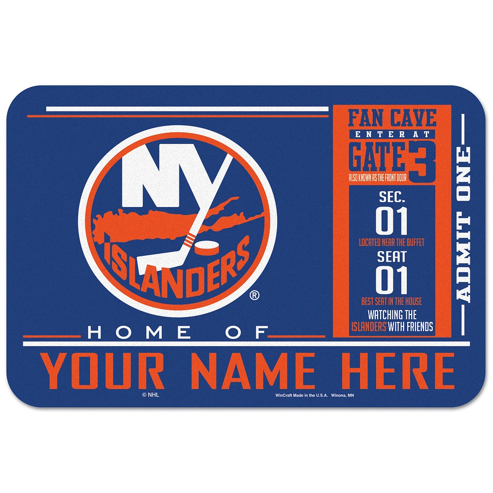 WinCraft New York Islanders 20'' x 30'' Personalized Floor Mat