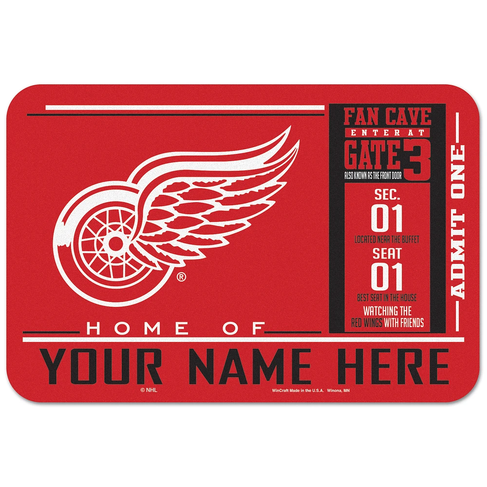 WinCraft Detroit Red Wings 20'' x 30'' Personalized Floor Mat