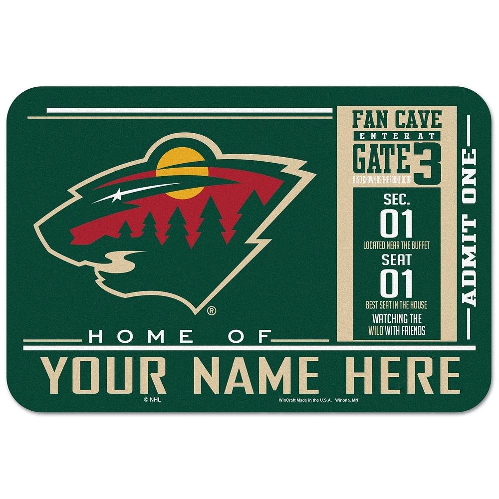 WinCraft Minnesota Wild 20'' x 30'' Personalized Floor Mat