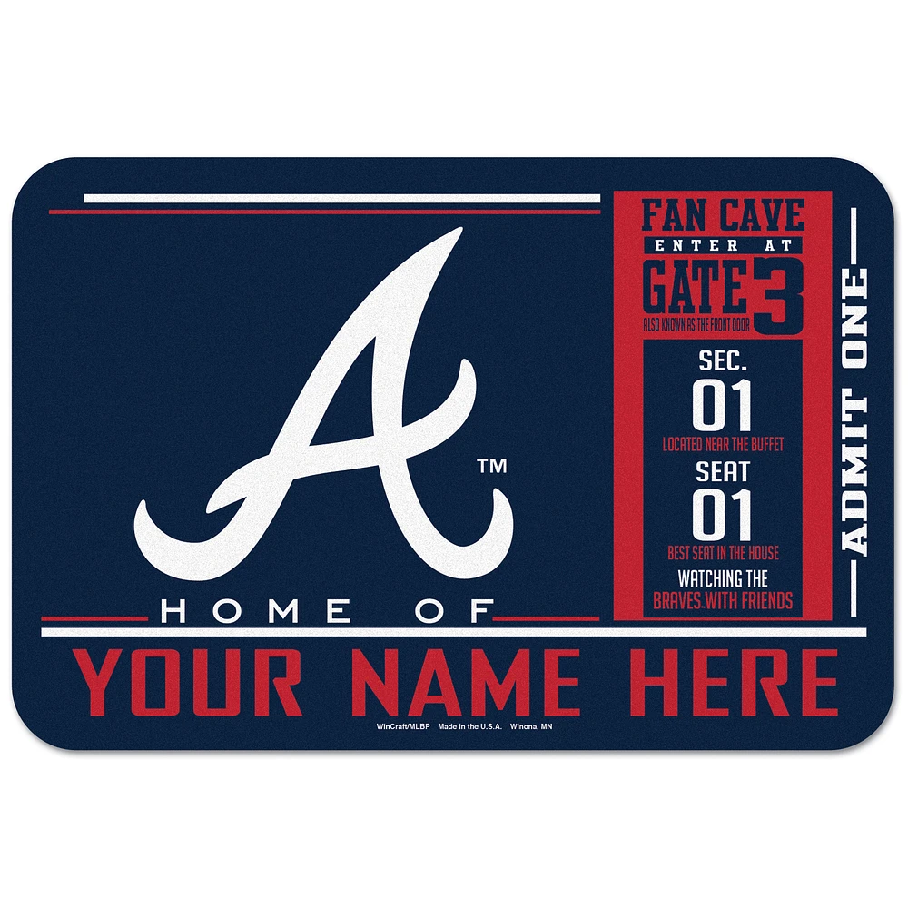 WinCraft Atlanta Braves 20'' x 30'' Personalized Floor Mat