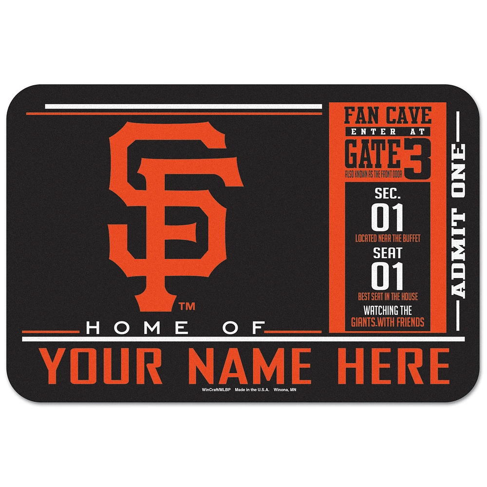 WinCraft San Francisco Giants 20'' x 30'' Personalized Floor Mat