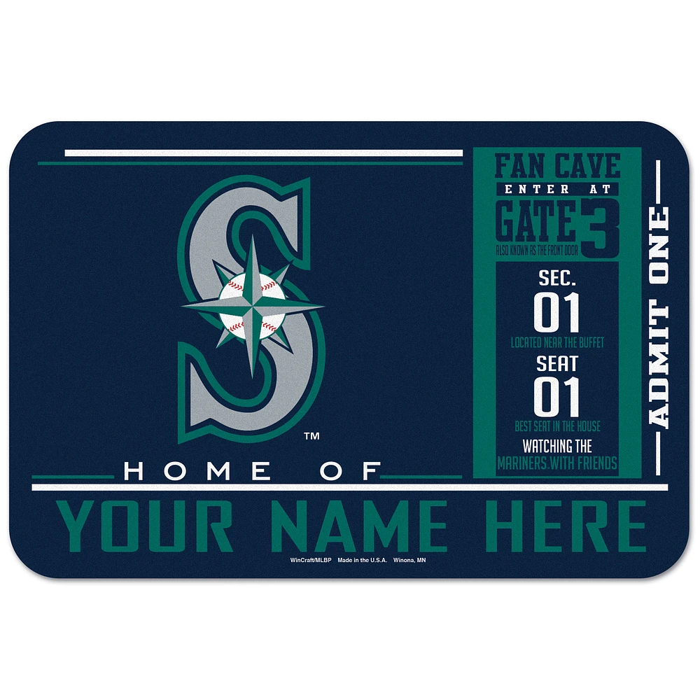 WinCraft Seattle Mariners 20'' x 30'' Personalized Floor Mat