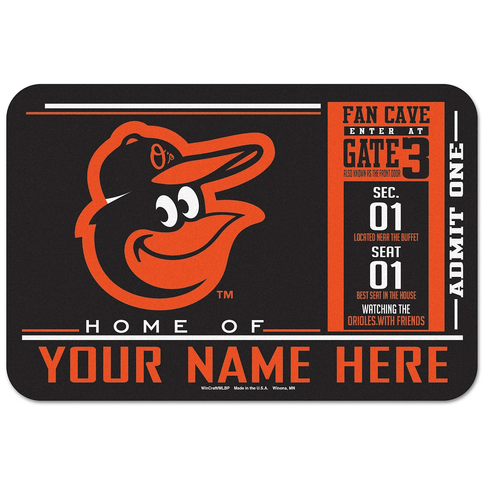 WinCraft Baltimore Orioles 20'' x 30'' Personalized Floor Mat
