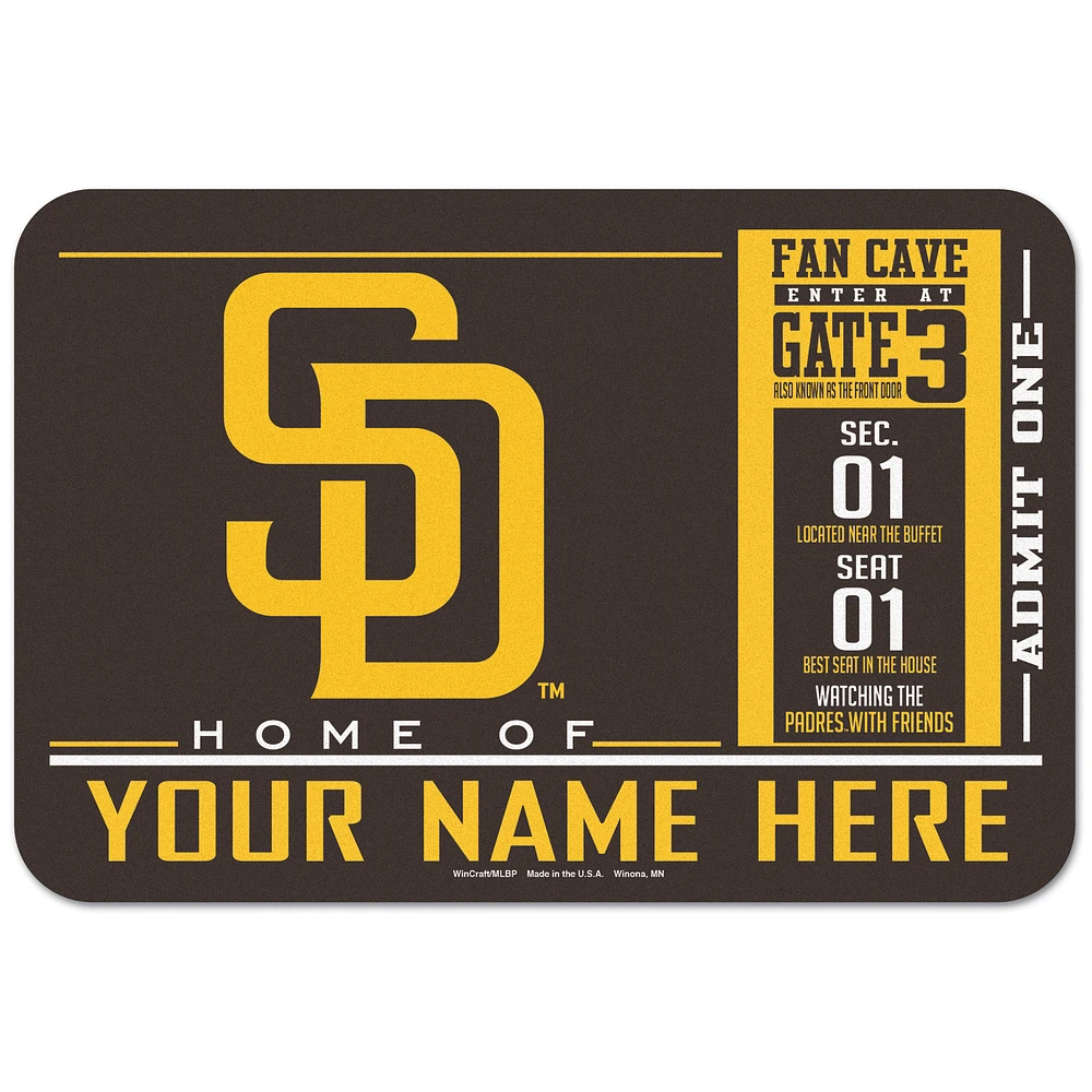 WinCraft San Diego Padres 20'' x 30'' Personalized Floor Mat