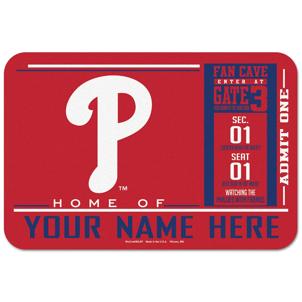 WinCraft Philadelphia Phillies 20'' x 30'' Personalized Floor Mat