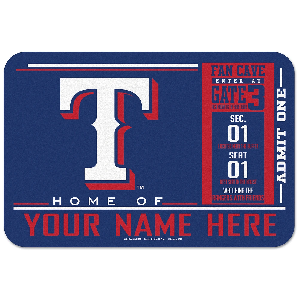 WinCraft Texas Rangers 20'' x 30'' Personalized Floor Mat
