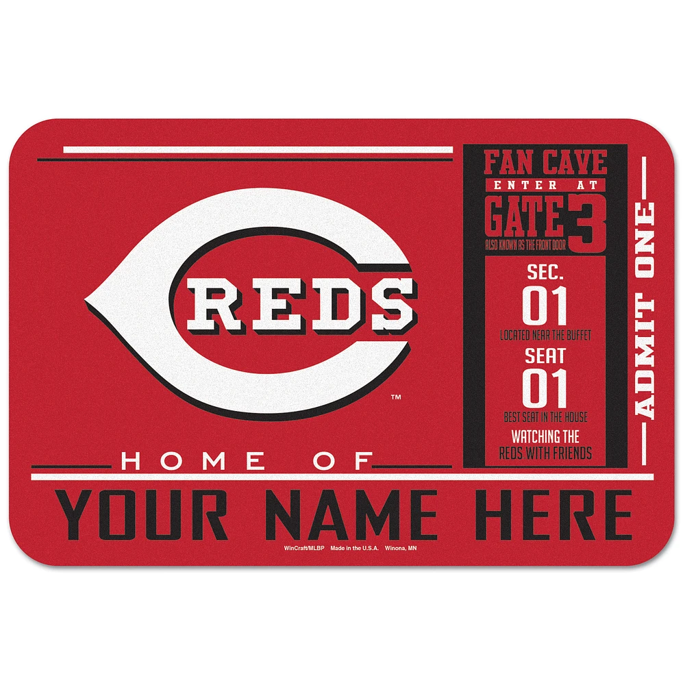 WinCraft Cincinnati Reds 20'' x 30'' Personalized Floor Mat