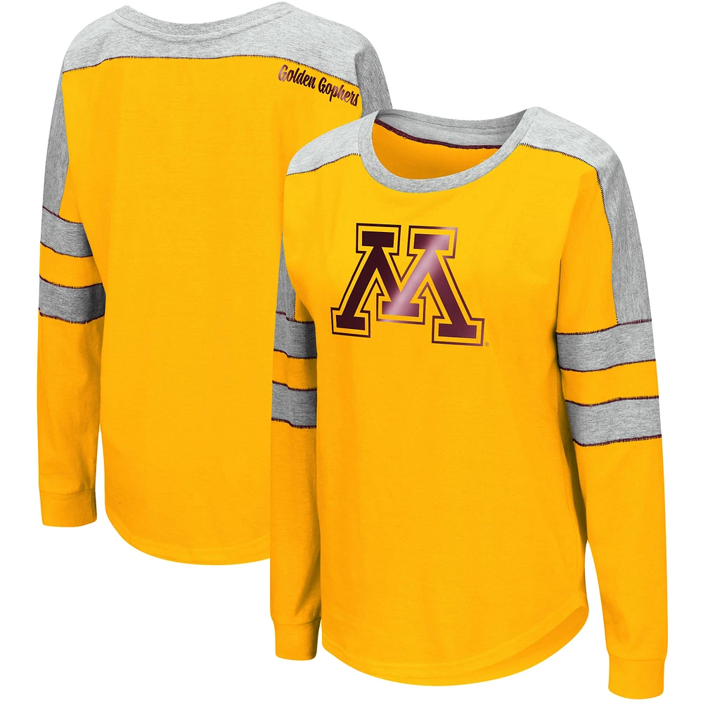 Women's Colosseum Gold Minnesota Golden Gophers Trey Dolman Long Sleeve T-Shirt