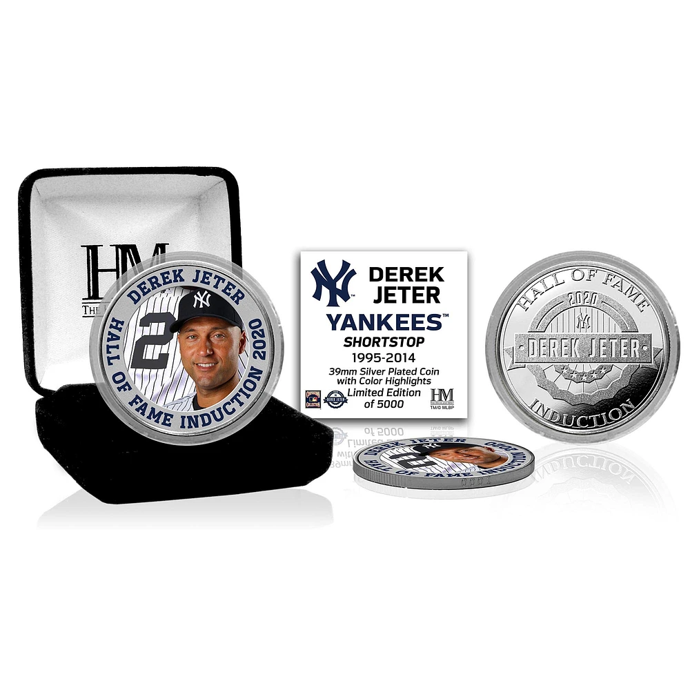 Highland Mint Derek Jeter New York Yankees 2020 Hall of Fame Induction Color Silver Coin