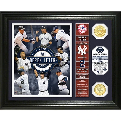 Highland Mint Derek Jeter New York Yankees 2020 Hall of Fame Induction 13'' x 16'' Banner Bronze Coin Photo Mint