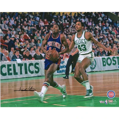 Isiah Thomas Detroit Pistons Autographed 16" x 20" vs. Celtics Photograph