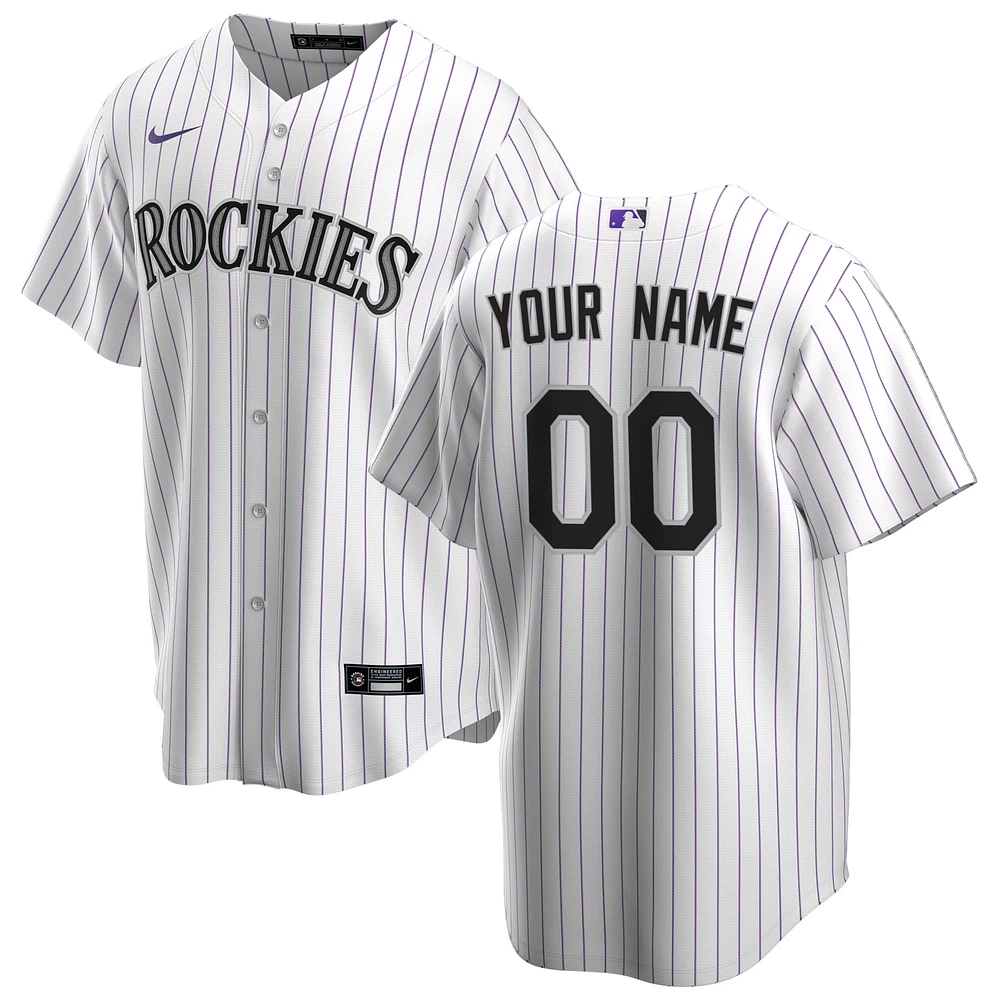 Men's Nike White Colorado Rockies Home Replica Custom Jersey