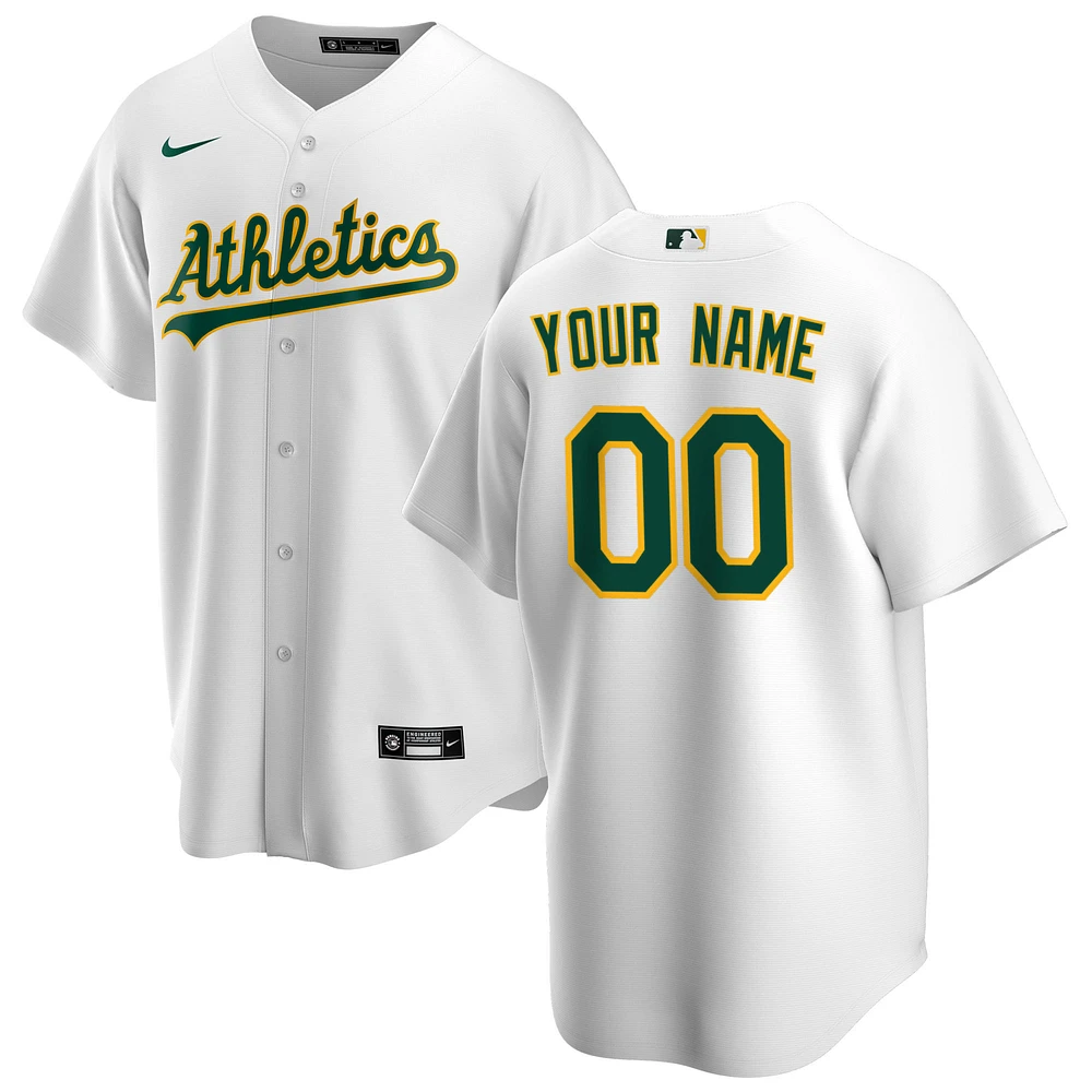 Men's Nike White Athletics Home Replica Custom Jersey