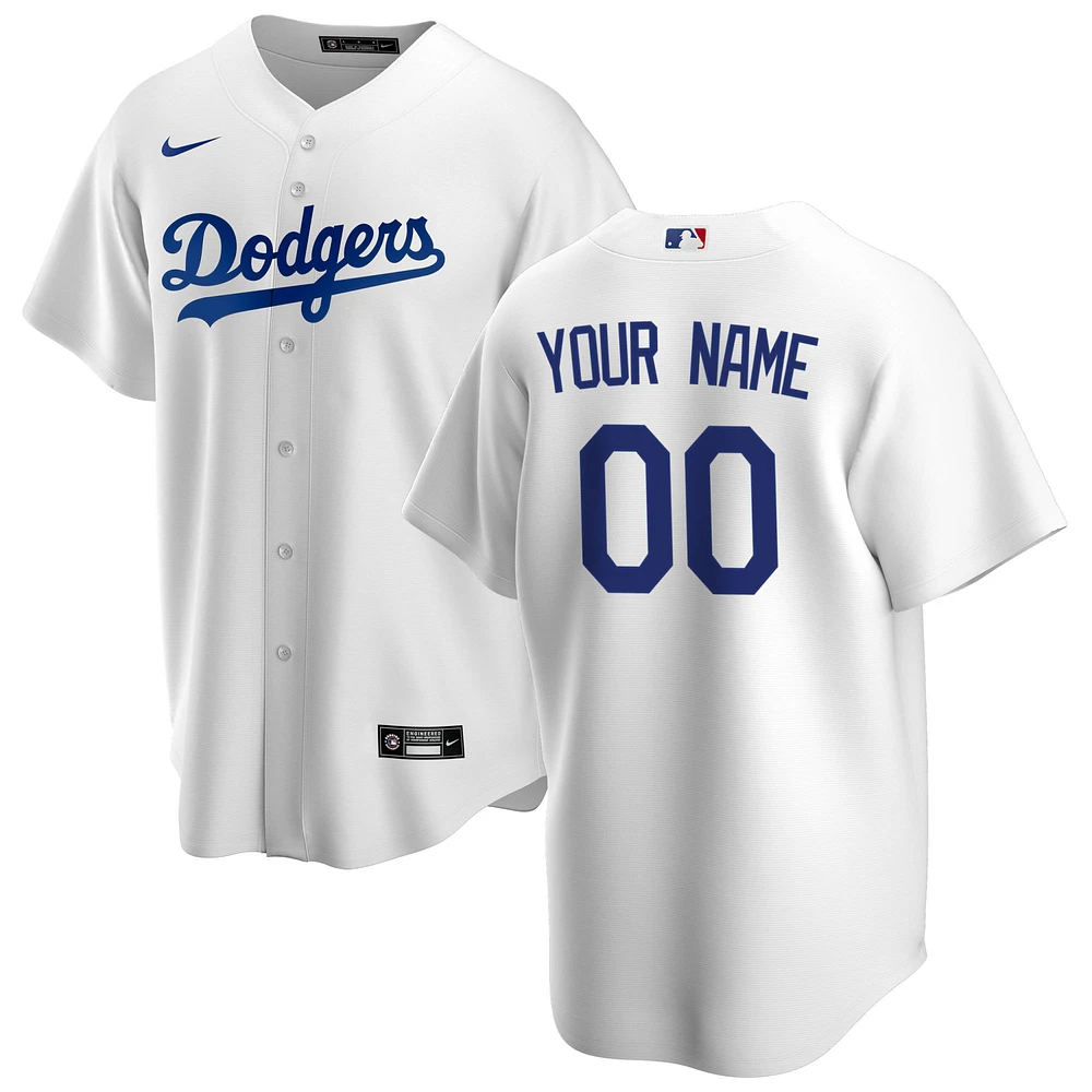 Men's Nike White Los Angeles Dodgers Home Replica Custom Jersey