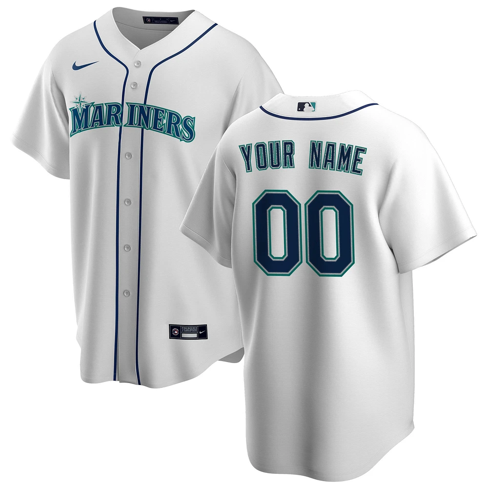 Men's Nike White Seattle Mariners Home Replica Custom Jersey