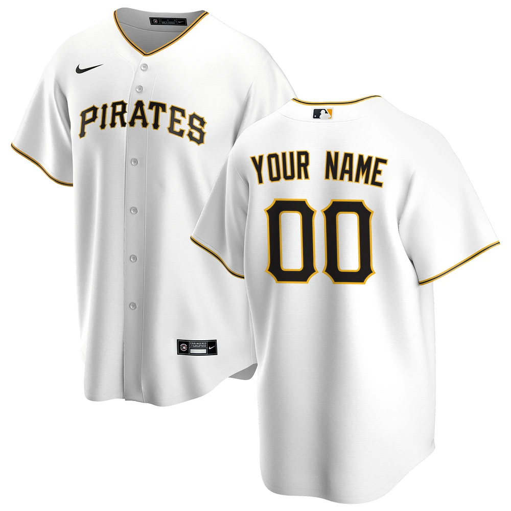 Men's Nike White Pittsburgh Pirates Home Replica Custom Jersey