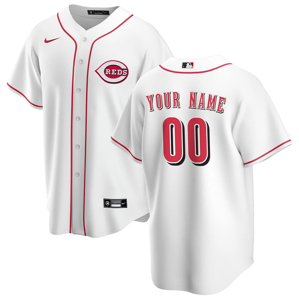 Men's Nike White Cincinnati Reds Home Replica Custom Jersey