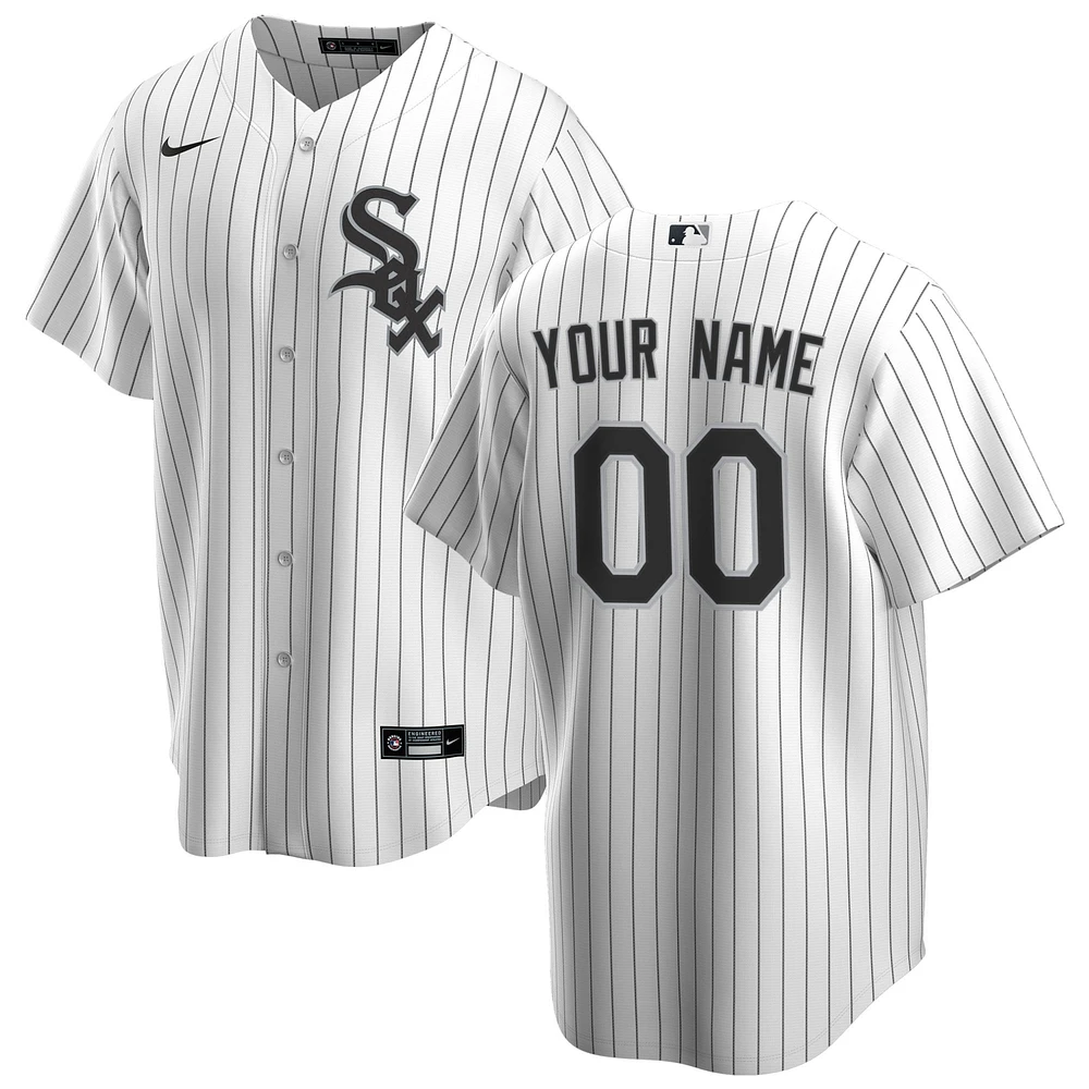 Men's Nike White Chicago Sox Home Replica Custom Jersey