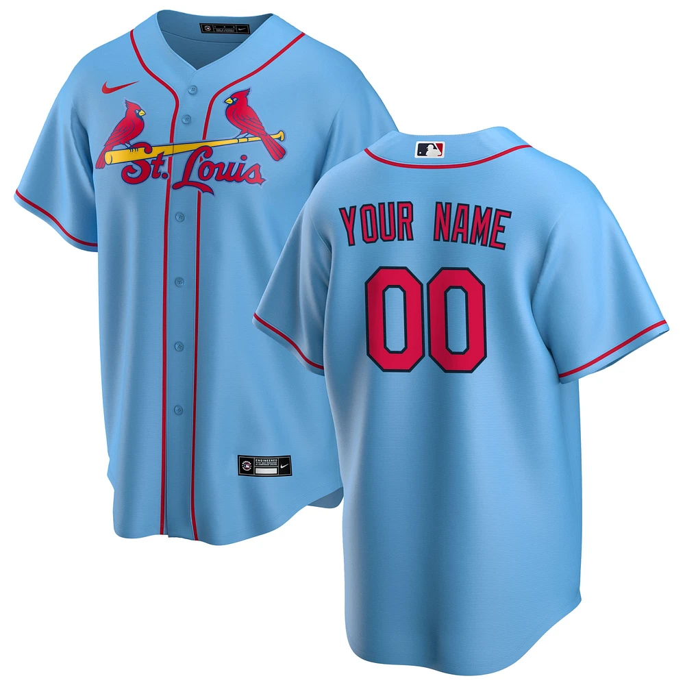 Men's Nike Light Blue St. Louis Cardinals Alternate Replica Custom Jersey