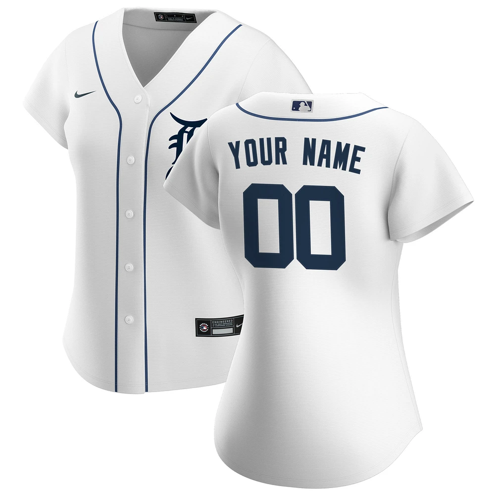 Women's Nike White Detroit Tigers Home Replica Custom Jersey