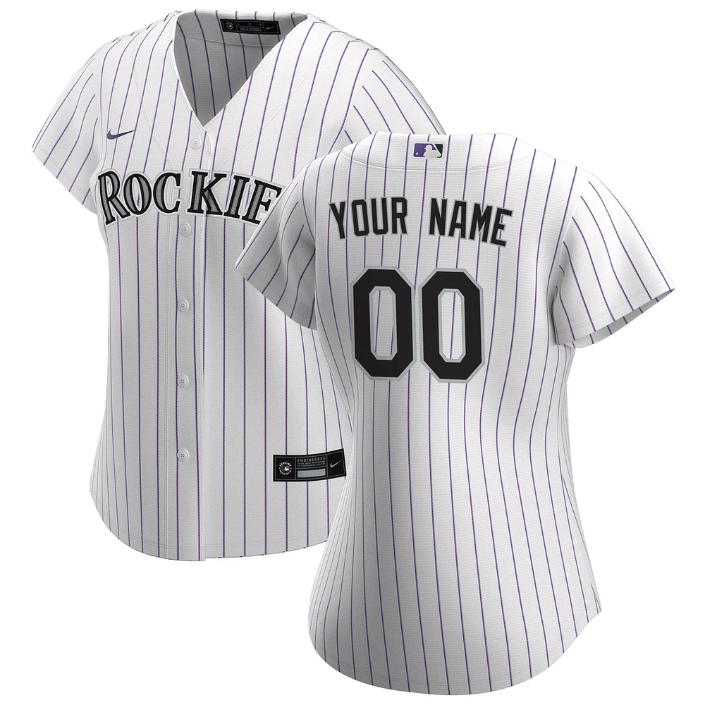 Women's Nike White Colorado Rockies Home Replica Custom Jersey