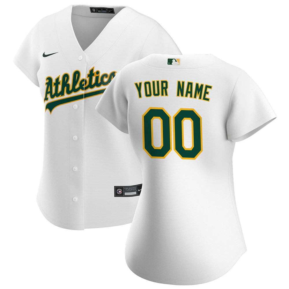 Women's Nike White Athletics Home Replica Custom Jersey