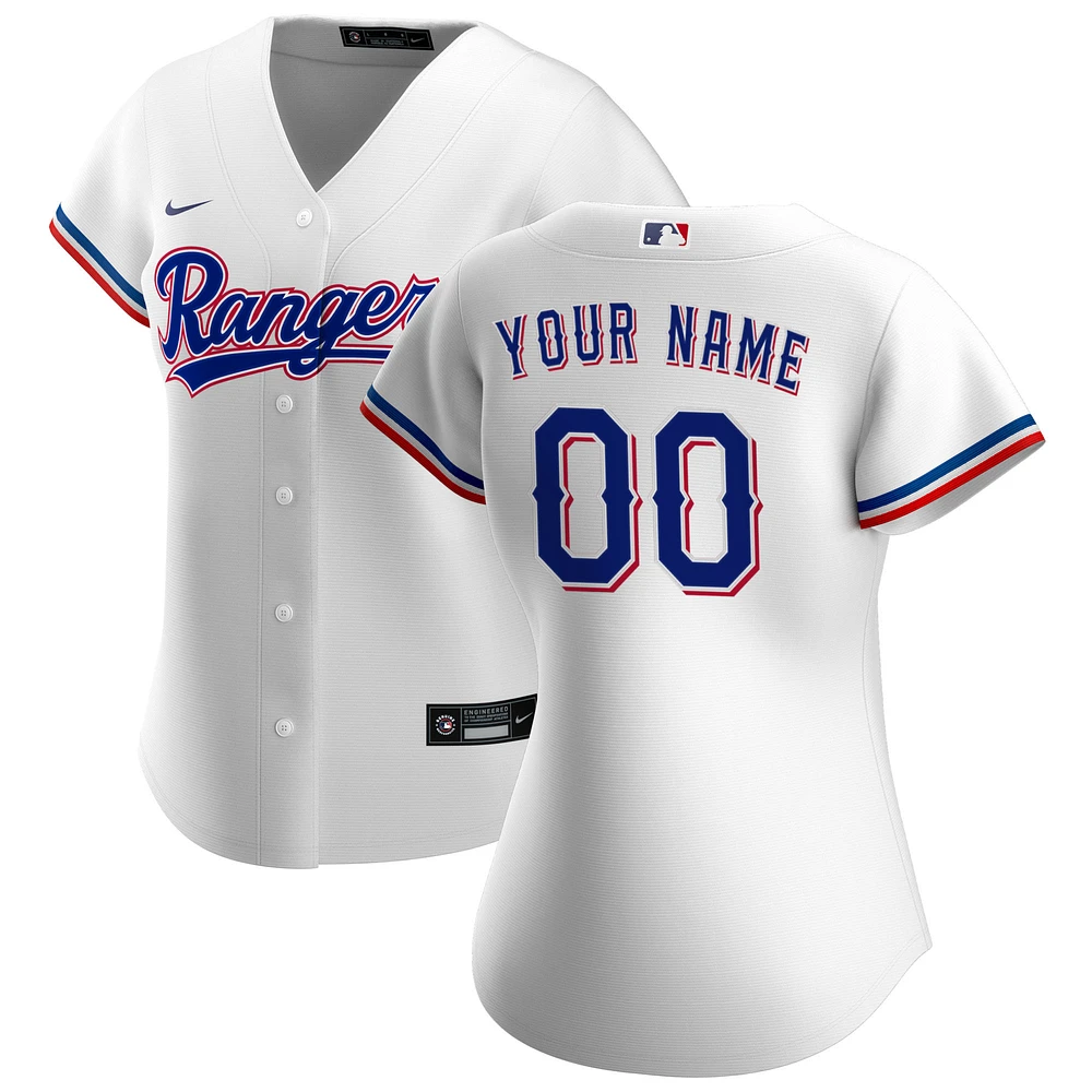 Women's Nike White Texas Rangers Home Replica Custom Jersey