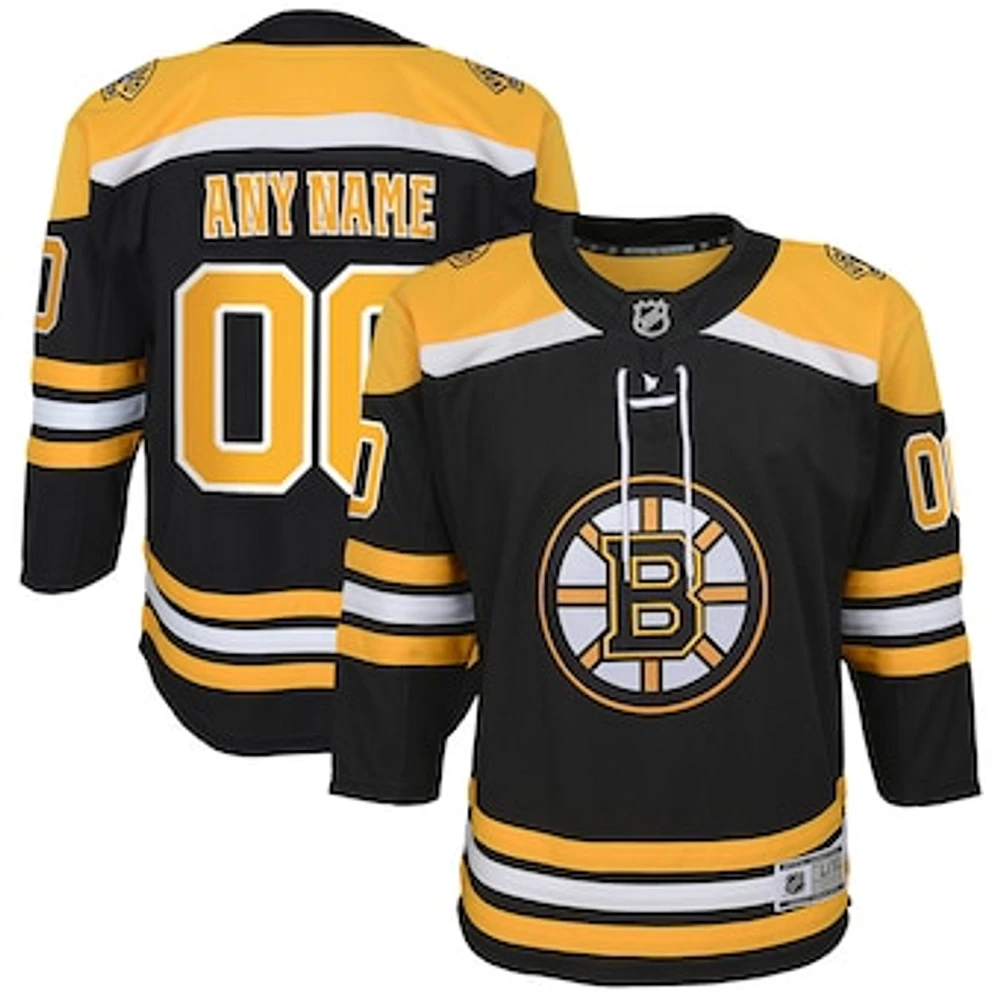 Youth Black Boston Bruins Home Custom Premier Jersey