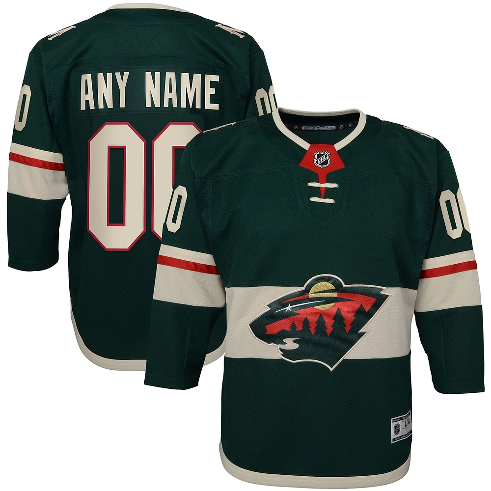 Youth Green Minnesota Wild Home Premier Custom Jersey