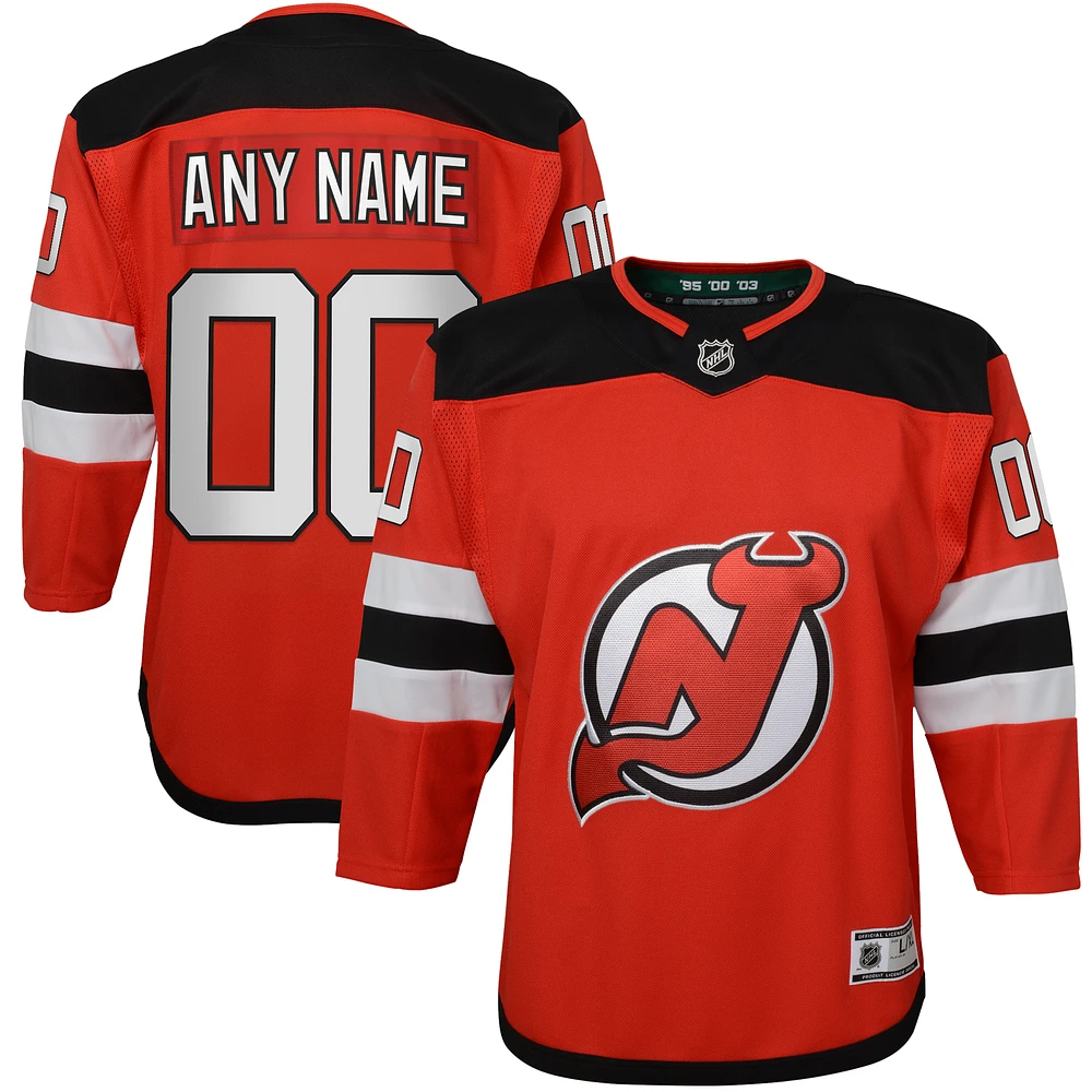 Youth Red New Jersey Devils Home Premier Custom Jersey