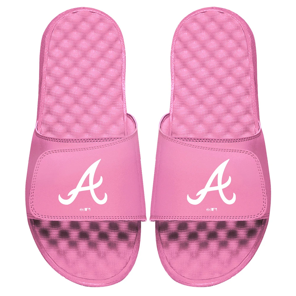 Women's ISlide Pink Atlanta Braves Primary Logo Slide Sandals