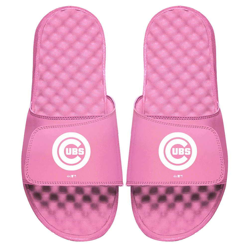 Women's ISlide Pink Chicago Cubs Primary Logo Slide Sandals
